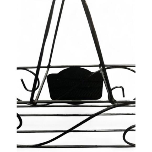 Cocoa Bar Black Metal Basket 9x3x8 Wood Handle Hot Chocolate Organizer Decor - Picture 7 of 8